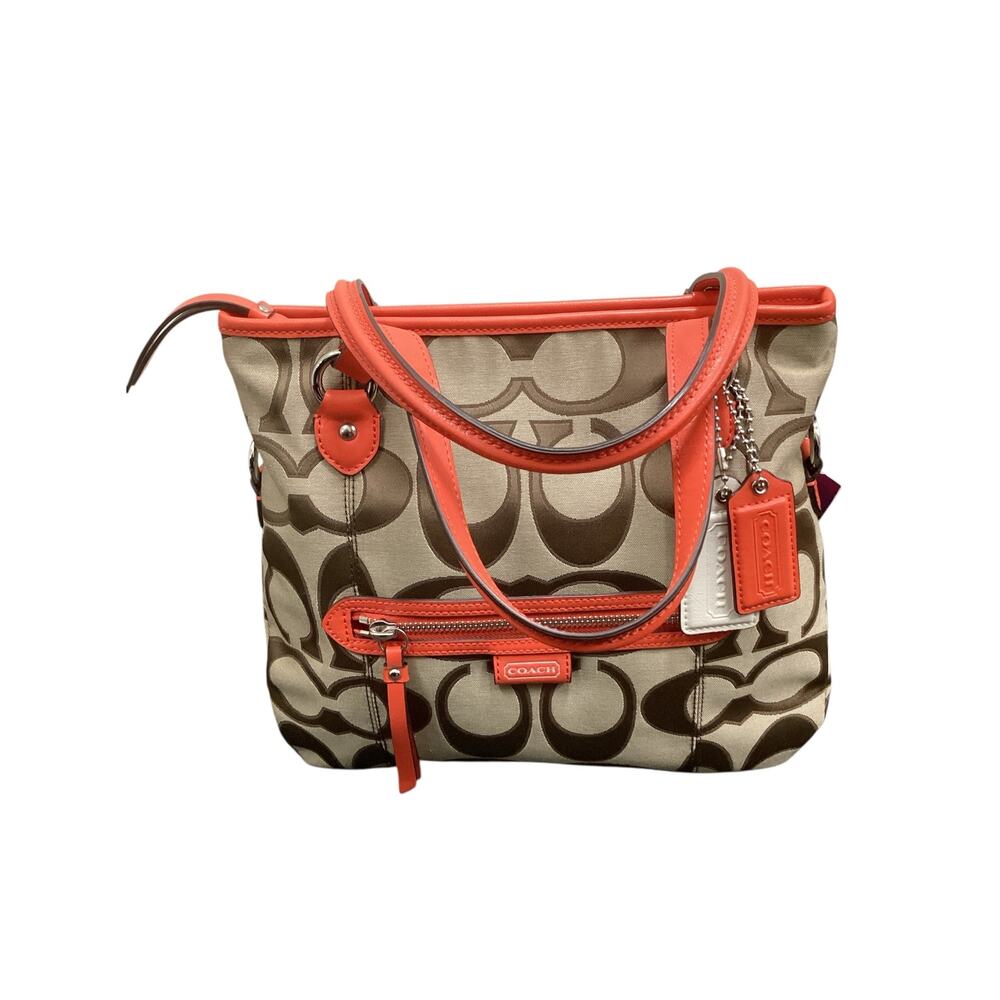 NWOT Coach Purse Women’s One Size F24064 Daisy Outline Signature Brown & Orange